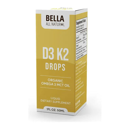 Bella All Natural D3 K2 Drops Organic Omega 3 MCT Oil 50Ml Supplement for Daily Health Needs