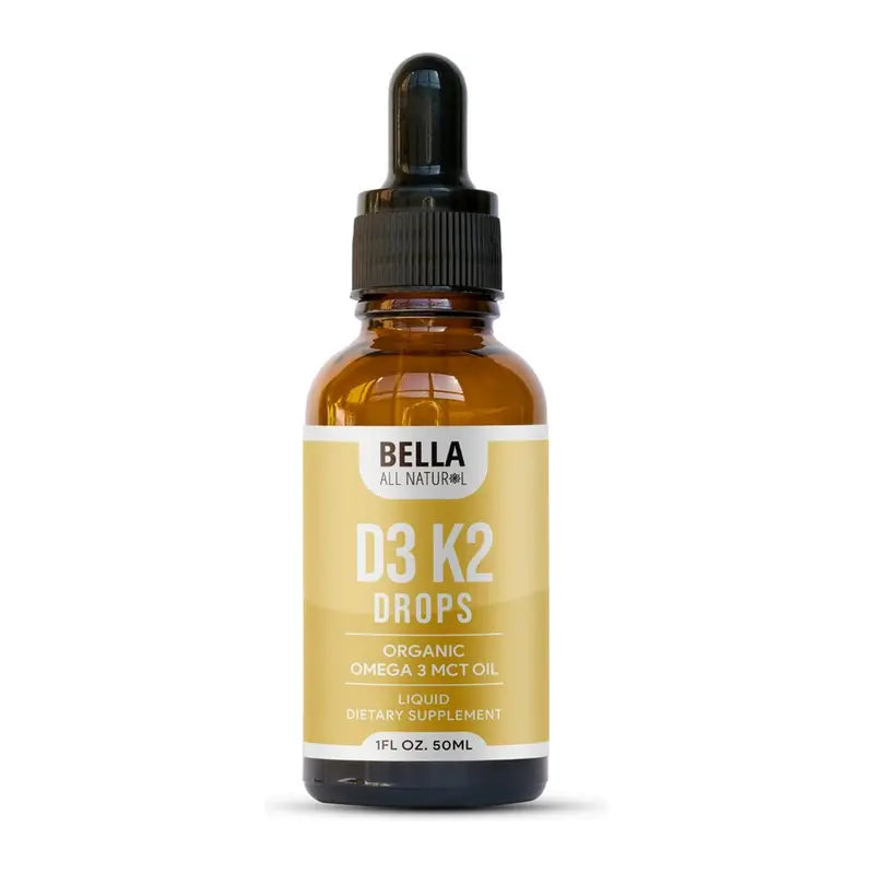 Bella All Natural D3 K2 Drops Organic Omega 3 MCT Oil 50Ml Supplement for Daily Health Needs